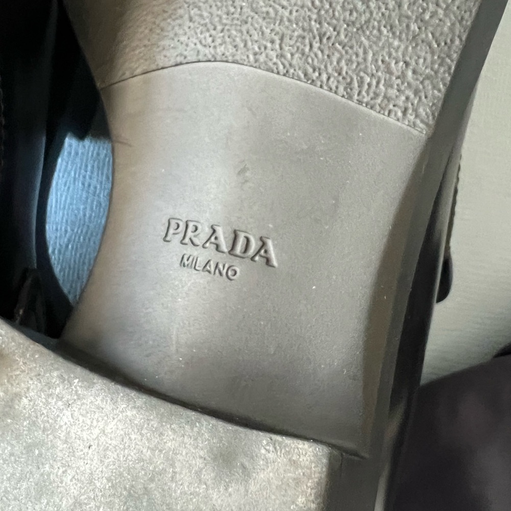 Prada Black Patent Leather Loafers with Signature Triangle Logo - Picture 4 of 6